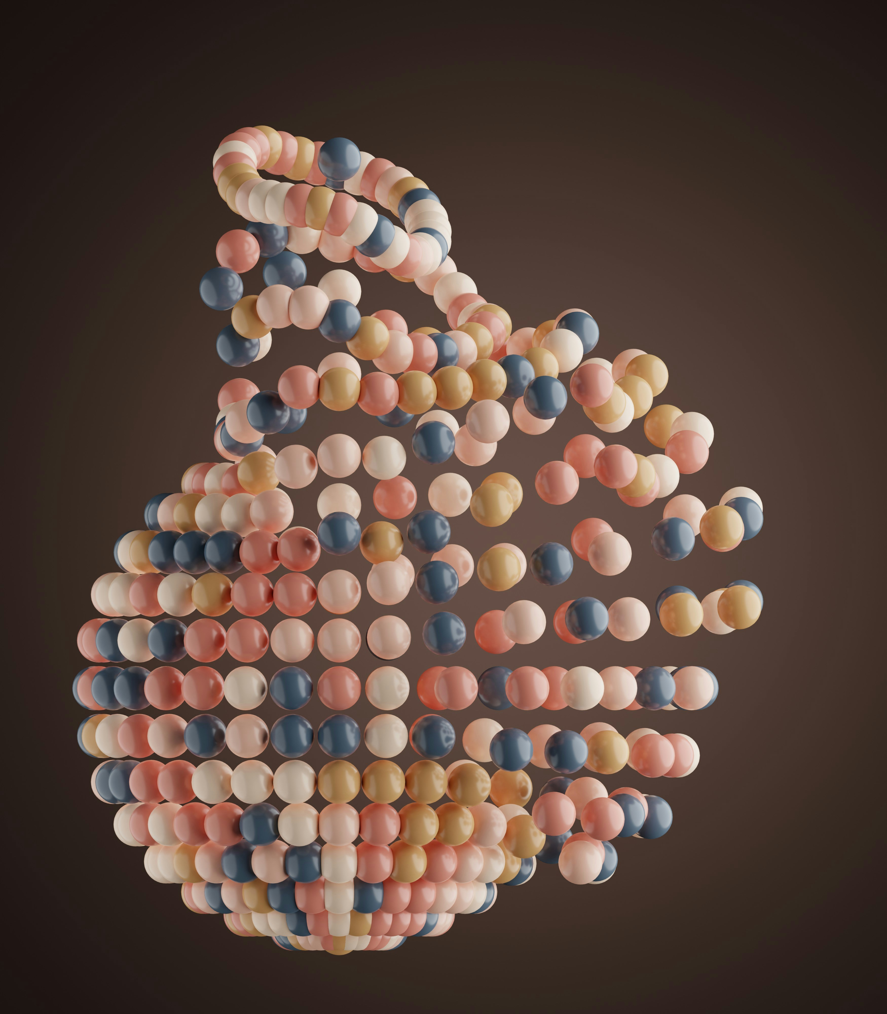 Model made of multi-coloured beads