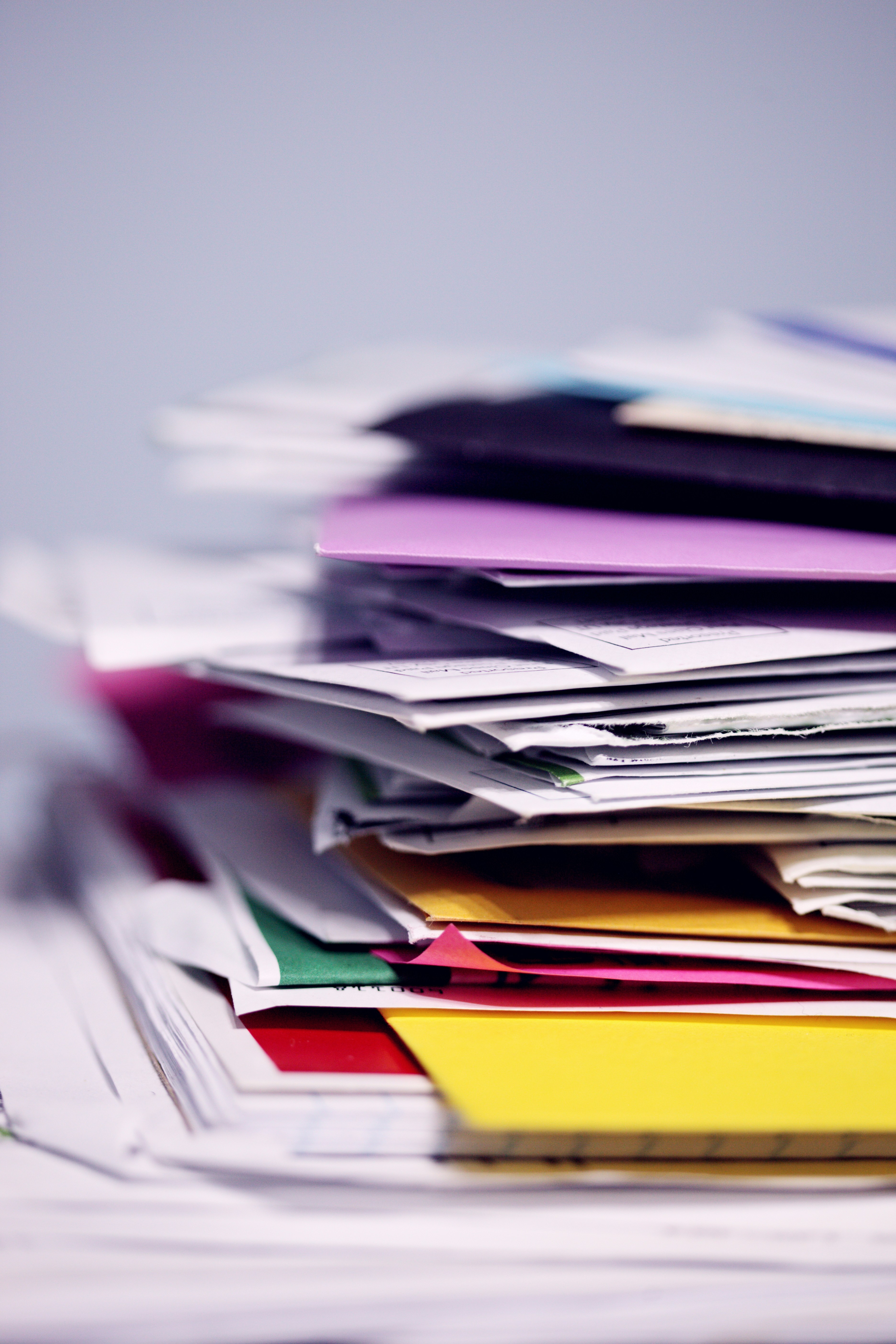 Pile of files stacked together