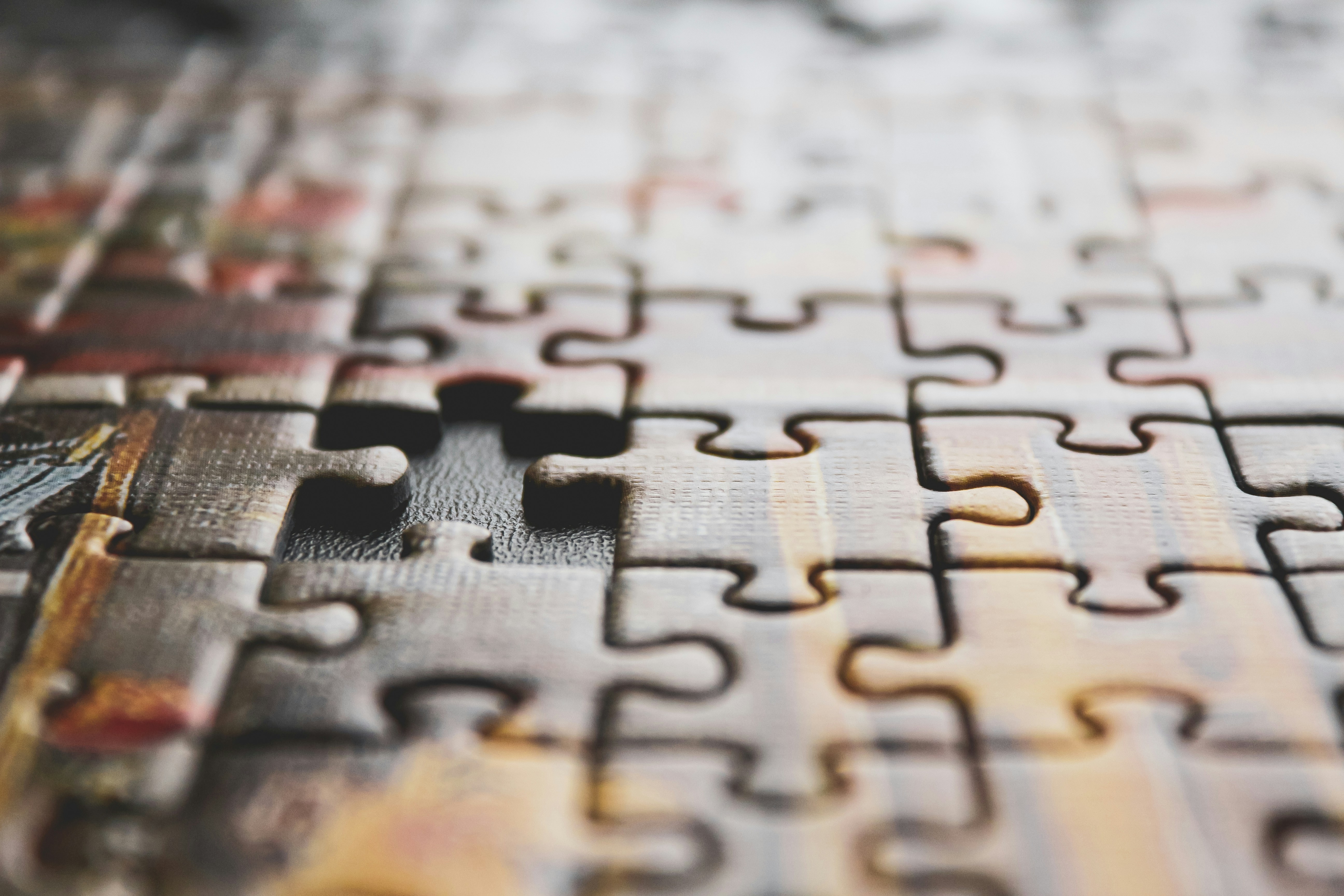 Jigsaw with missing piece